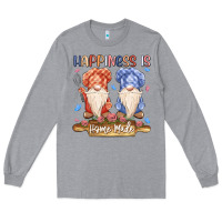 Heather Grey happiness is homemade Long Sleeve Tee - MaliasSmallBusiness