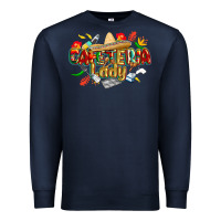 Navy cinco de mayo cafeteria lady Premium Sweatshirt - CowGirlArtShop