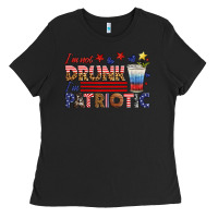 Black i'm not drunk i'm patriotic Ladies Tee - HRA Design Shop