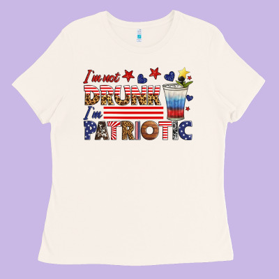 I'm Not Drunk I'm Patriotic Ladies Tee Designed By Hra Design Shop