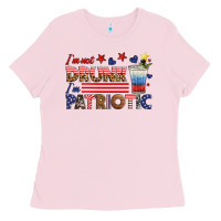 Bubblegum Pink i'm not drunk i'm patriotic Ladies Tee - HRA Design Shop
