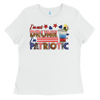 White i'm not drunk i'm patriotic Ladies Tee - HRA Design Shop