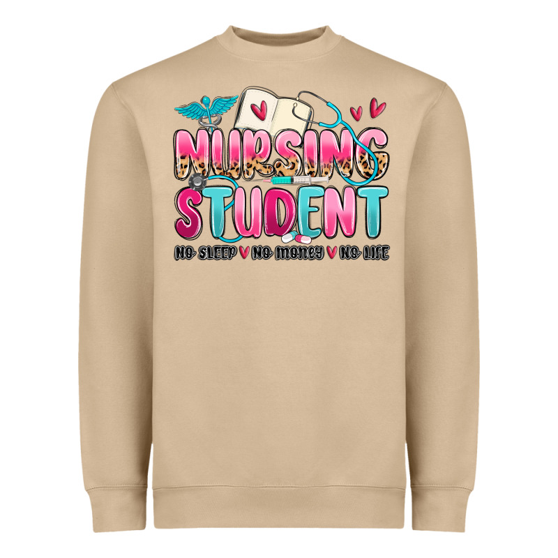 Nursing Student No Sleep No Money No Life Heavyweight Sweatshirt by MaliasSmallBusiness | Teevron