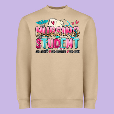 Nursing Student No Sleep No Money No Life Heavyweight Sweatshirt Designed By Maliassmallbusiness
