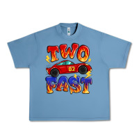Pebble Blue two fast boys birthday racing car Urban Heavy Tee - MaliasSmallBusiness