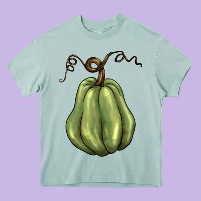Gourd Green Pumpkin Heavy Core Tee Designed By Barkaloodesign