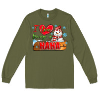 Army Green i love being a nana Long Sleeve Tee - MaliasSmallBusiness