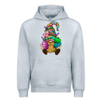 Heather Grey Easter Holding Eggs Gnome Urban Hoodie - BundleAndBundleShop