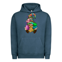 Pigment Midnight Navy Easter Holding Eggs Gnome Urban Hoodie - BundleAndBundleShop