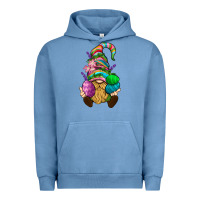 Pigment Pebble Blue Easter Holding Eggs Gnome Urban Hoodie - BundleAndBundleShop