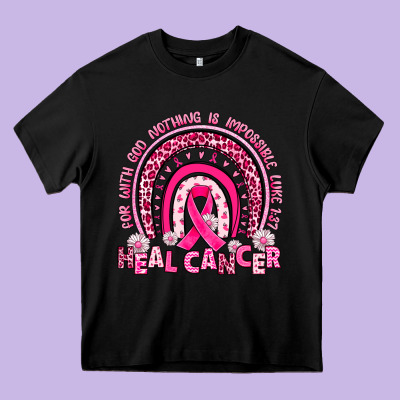 Heal Cancer Rainbow Heavy Core Tee Designed By Jahusdesignshop