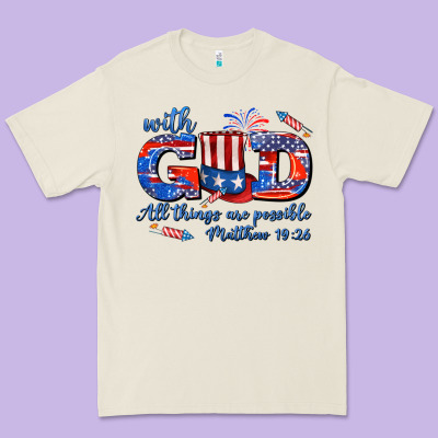 With God All Things Are Possible Usa Premium Tee Designed By Adodesignshop