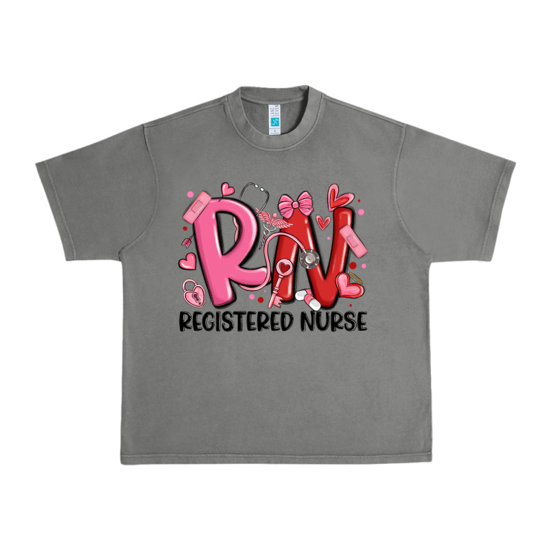 Rn Registered Nurse Valentines Day Urban Heavy Tee by MaliasSmallBusiness | Teevron