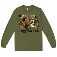 Army Green 2024 happy new year black woman Long Sleeve Tee - MaliasSmallBusiness