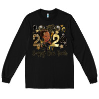 Black 2024 happy new year black woman Long Sleeve Tee - MaliasSmallBusiness