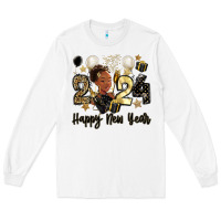 White 2024 happy new year black woman Long Sleeve Tee - MaliasSmallBusiness