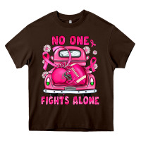Chocolate Brown breast cancer no one fights alone truck football Heavy Core Tee - JahusDesignShop