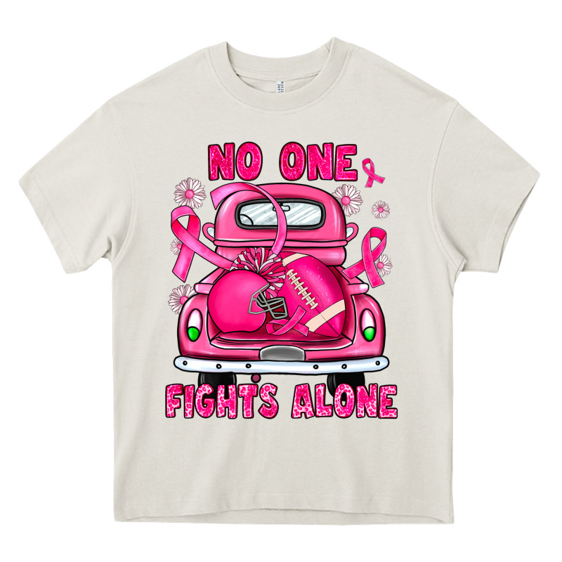 Breast Cancer No One Fights Alone Truck Football Heavy Core Tee by JahusDesignShop | Teevron