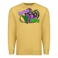 Antique Gold mardi gras heart Premium Sweatshirt - CowGirlArtShop