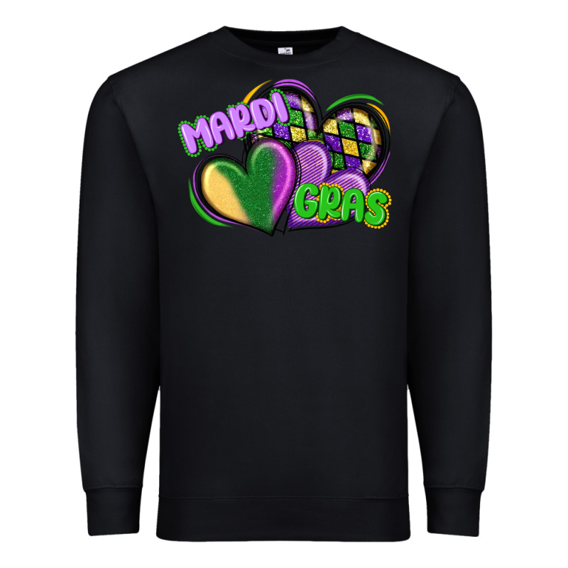 Mardi Gras Heart Premium Sweatshirt by CowGirlArtShop | Teevron