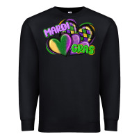 Black mardi gras heart Premium Sweatshirt - CowGirlArtShop