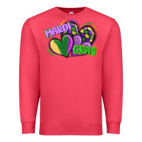 Cardinal mardi gras heart Premium Sweatshirt - CowGirlArtShop