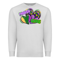 Dove Grey mardi gras heart Premium Sweatshirt - CowGirlArtShop