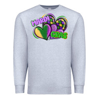Heather Grey mardi gras heart Premium Sweatshirt - CowGirlArtShop