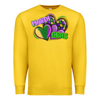 Lemon mardi gras heart Premium Sweatshirt - CowGirlArtShop