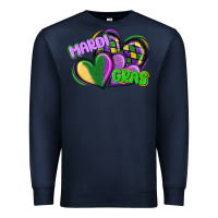 Navy mardi gras heart Premium Sweatshirt - CowGirlArtShop