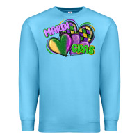 Ocean Blue mardi gras heart Premium Sweatshirt - CowGirlArtShop