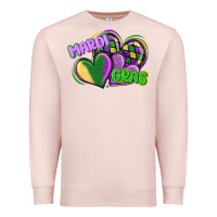 Pale Pink mardi gras heart Premium Sweatshirt - CowGirlArtShop