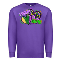 Purple mardi gras heart Premium Sweatshirt - CowGirlArtShop