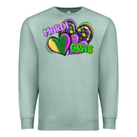 Seafoam mardi gras heart Premium Sweatshirt - CowGirlArtShop