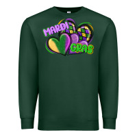 Sports Green mardi gras heart Premium Sweatshirt - CowGirlArtShop