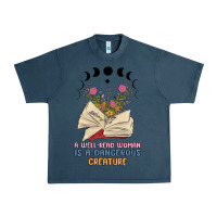Midnight Navy a well read woman is a dangerous creature Urban Heavy Tee - MaliasSmallBusiness