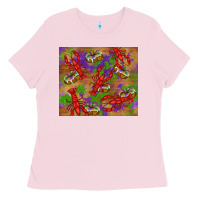 Bubblegum Pink mardi gras crawfish king cake Ladies Tee - RanaPortraitStore
