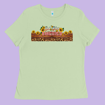 God Bless America Libbey Cup Ladies Tee Designed By Hra Design Shop