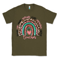 Army Green teacher rainbow Classic Tee - MaliasSmallBusiness