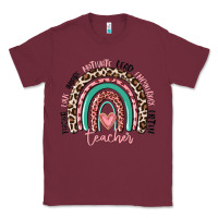 Burgundy teacher rainbow Classic Tee - MaliasSmallBusiness