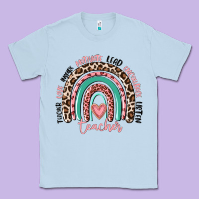 Teacher Rainbow Classic Tee Designed By Maliassmallbusiness