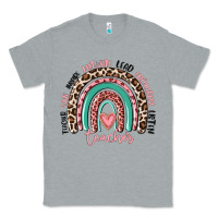 Heather Grey teacher rainbow Classic Tee - MaliasSmallBusiness