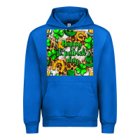 Cobalt Happy St. Patrick's Day pattern digital paper Urban Hoodie - BundleAndBundleShop