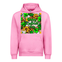 Fuchsia Pink Happy St. Patrick's Day pattern digital paper Urban Hoodie - BundleAndBundleShop