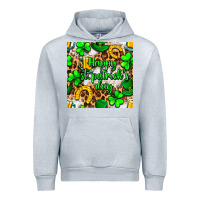 Heather Grey Happy St. Patrick's Day pattern digital paper Urban Hoodie - BundleAndBundleShop