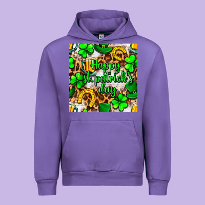 Happy St. Patrick's Day Pattern Digital Paper Urban Hoodie Designed By Bundleandbundleshop