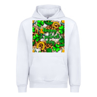 White Happy St. Patrick's Day pattern digital paper Urban Hoodie - BundleAndBundleShop