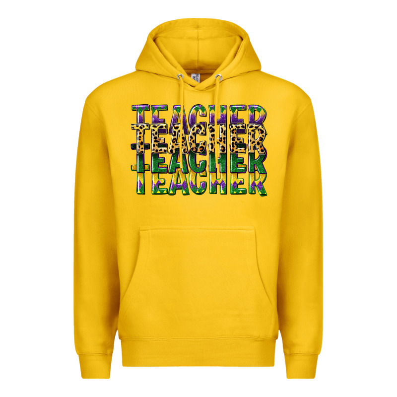 Teacher Mardi Gras Premium Hoodie by CowGirlArtShop | Teevron
