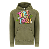 Vintage Olive take it easy Vintage Hoodie - MaliasSmallBusiness
