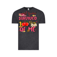 Vintage Black my teacher survived 100 days of me Vintage Tee - MaliasSmallBusiness